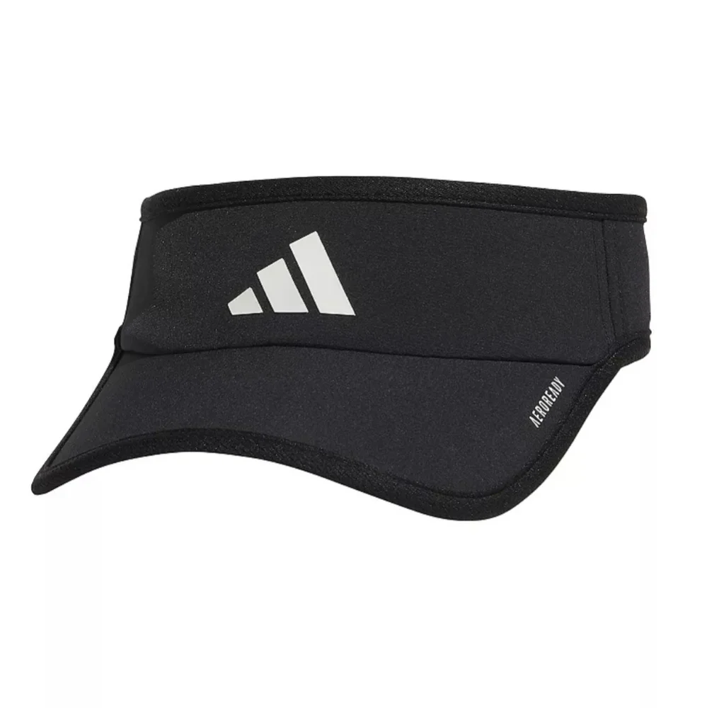 Adidas Black Sports Visor with Curved Brim and Adjustable Strap